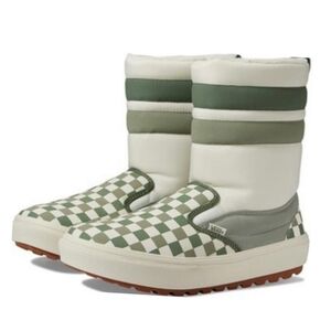 Vans Slip-On VansGuard (Checkerboard Seagrass) Cold Weather Snow Boots